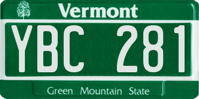 VT license plate YBC281