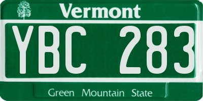 VT license plate YBC283