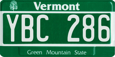 VT license plate YBC286