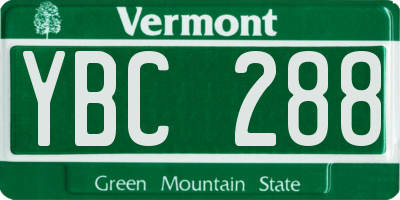 VT license plate YBC288
