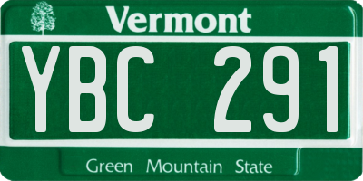 VT license plate YBC291