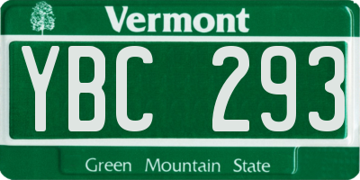 VT license plate YBC293