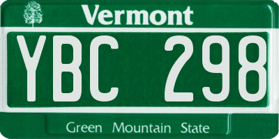 VT license plate YBC298