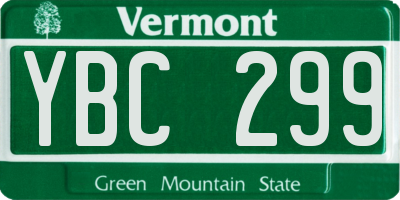 VT license plate YBC299