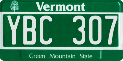 VT license plate YBC307
