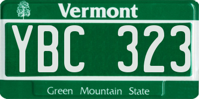 VT license plate YBC323