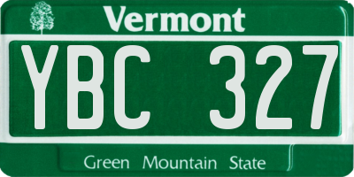 VT license plate YBC327