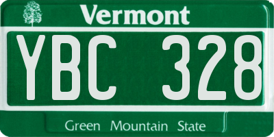 VT license plate YBC328