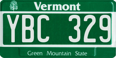 VT license plate YBC329