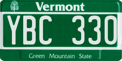 VT license plate YBC330