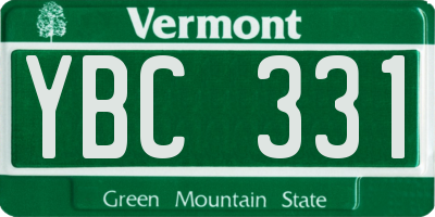 VT license plate YBC331