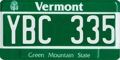 VT license plate YBC335