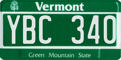 VT license plate YBC340