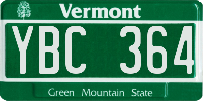 VT license plate YBC364