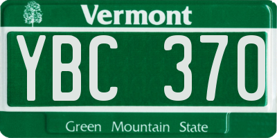VT license plate YBC370