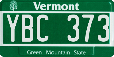 VT license plate YBC373