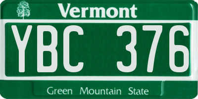 VT license plate YBC376