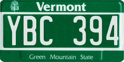 VT license plate YBC394