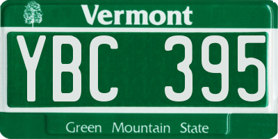 VT license plate YBC395