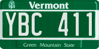 VT license plate YBC411