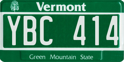 VT license plate YBC414