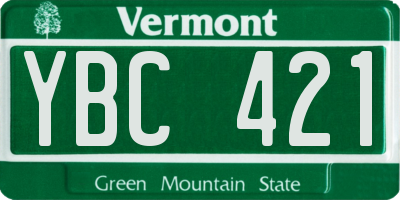 VT license plate YBC421