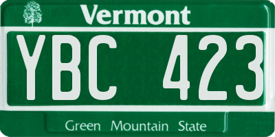 VT license plate YBC423