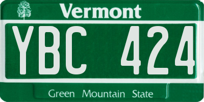 VT license plate YBC424