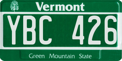 VT license plate YBC426