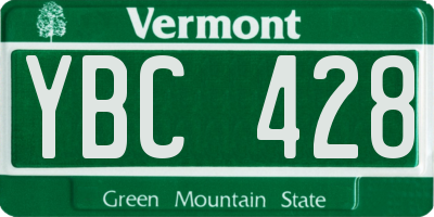 VT license plate YBC428