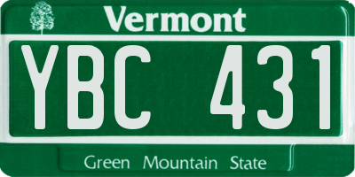 VT license plate YBC431