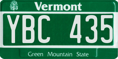 VT license plate YBC435