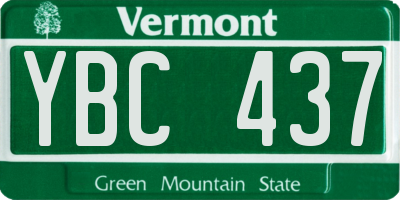 VT license plate YBC437