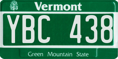 VT license plate YBC438