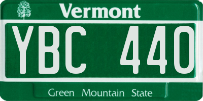 VT license plate YBC440