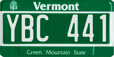 VT license plate YBC441