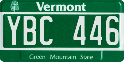 VT license plate YBC446