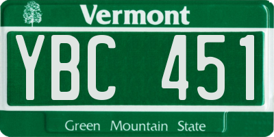 VT license plate YBC451