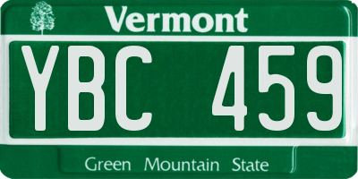VT license plate YBC459
