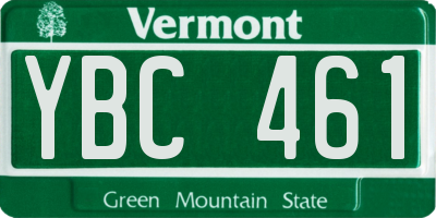 VT license plate YBC461