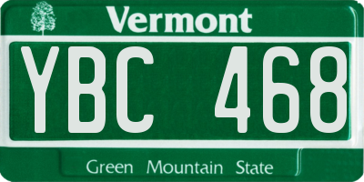 VT license plate YBC468