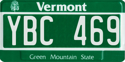 VT license plate YBC469