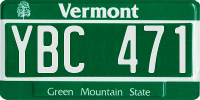 VT license plate YBC471