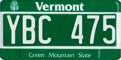 VT license plate YBC475