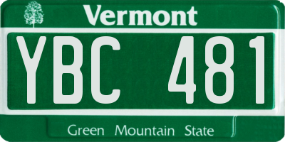 VT license plate YBC481