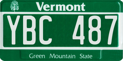 VT license plate YBC487