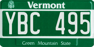 VT license plate YBC495