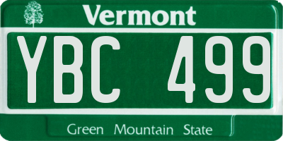 VT license plate YBC499