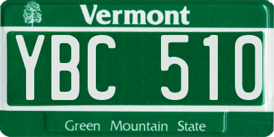VT license plate YBC510