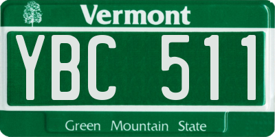 VT license plate YBC511